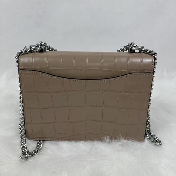 Coach Klare Crossbody Bag CC840 Crocodile-embossed Leather Silver /Stone NWT - Picture 3 of 9
